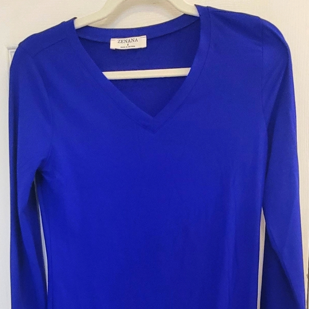 Zenana NWOT Blue Long Sleeve Top Small - Picture 6 of 7